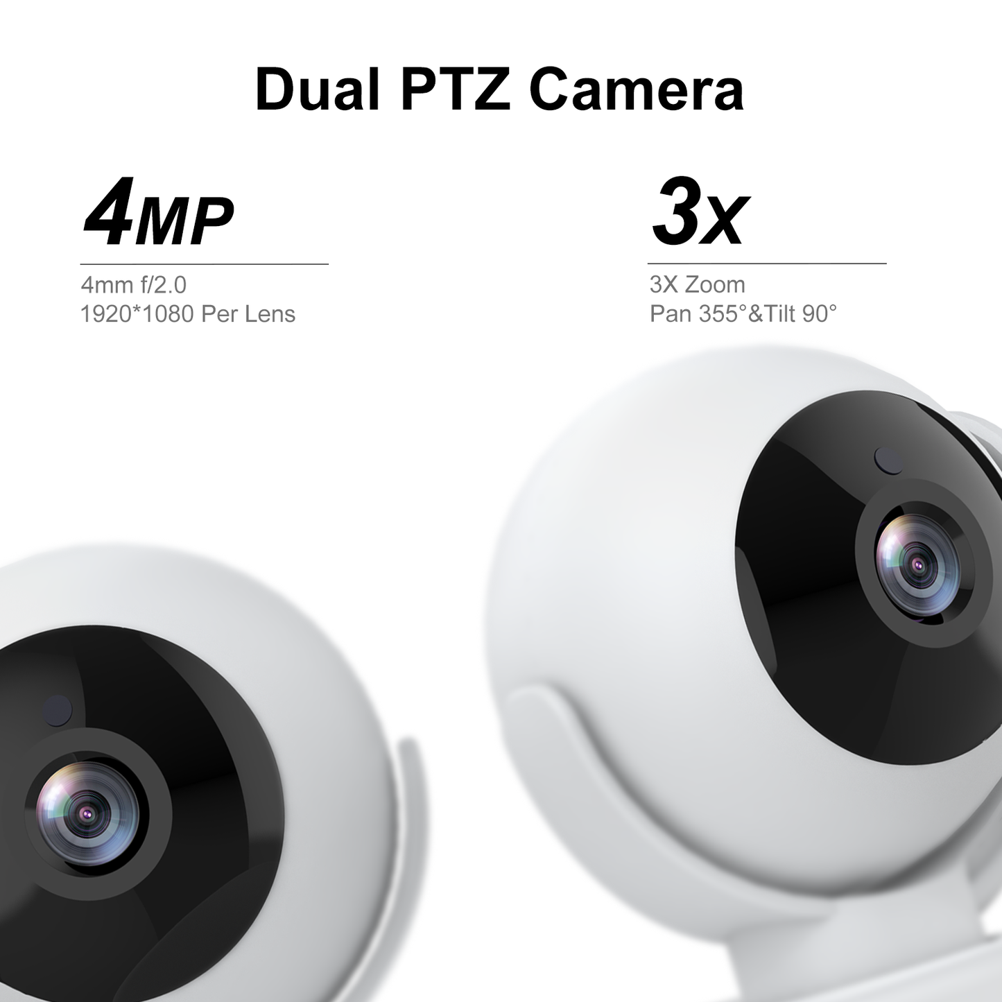 Waskame T15 Indoor Dual Lens Smart Security Camera with PTZ 4MP