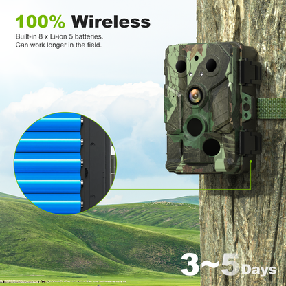 Waskame S29-AW Trail Camera Hunting Camera with Solar Panel 32MP 2.4" TFT IP66